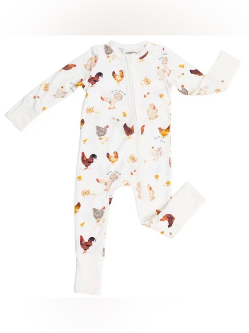 Angel Dear|Baby gender neutral Bamboo White Chicken Print Pajamas footies,Farm• - Picture 15 of 15